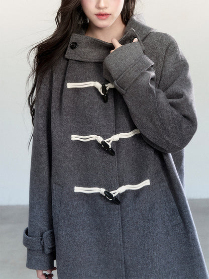Hooded Duffle Coat With Toggle Buttons
