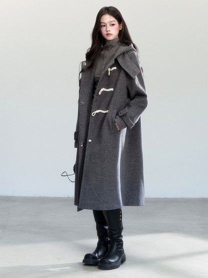 Hooded Duffle Coat With Toggle Buttons