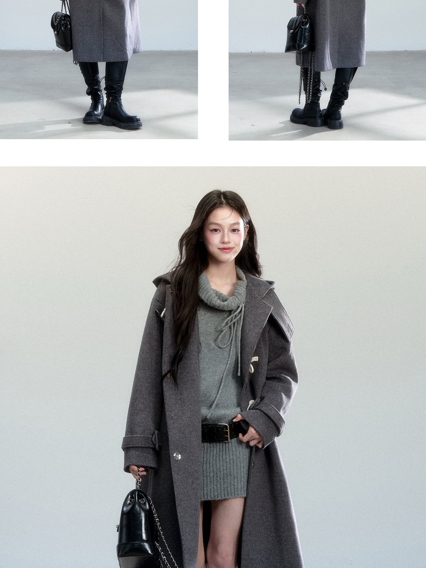 Hooded Duffle Coat With Toggle Buttons