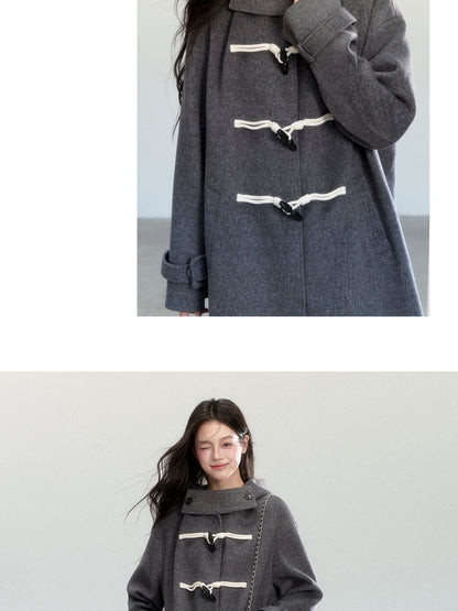 Hooded Duffle Coat With Toggle Buttons