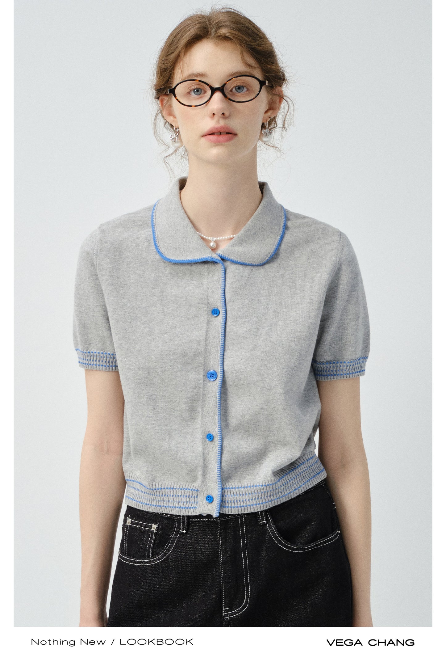 Round Neck Contrast Stitch Sweater