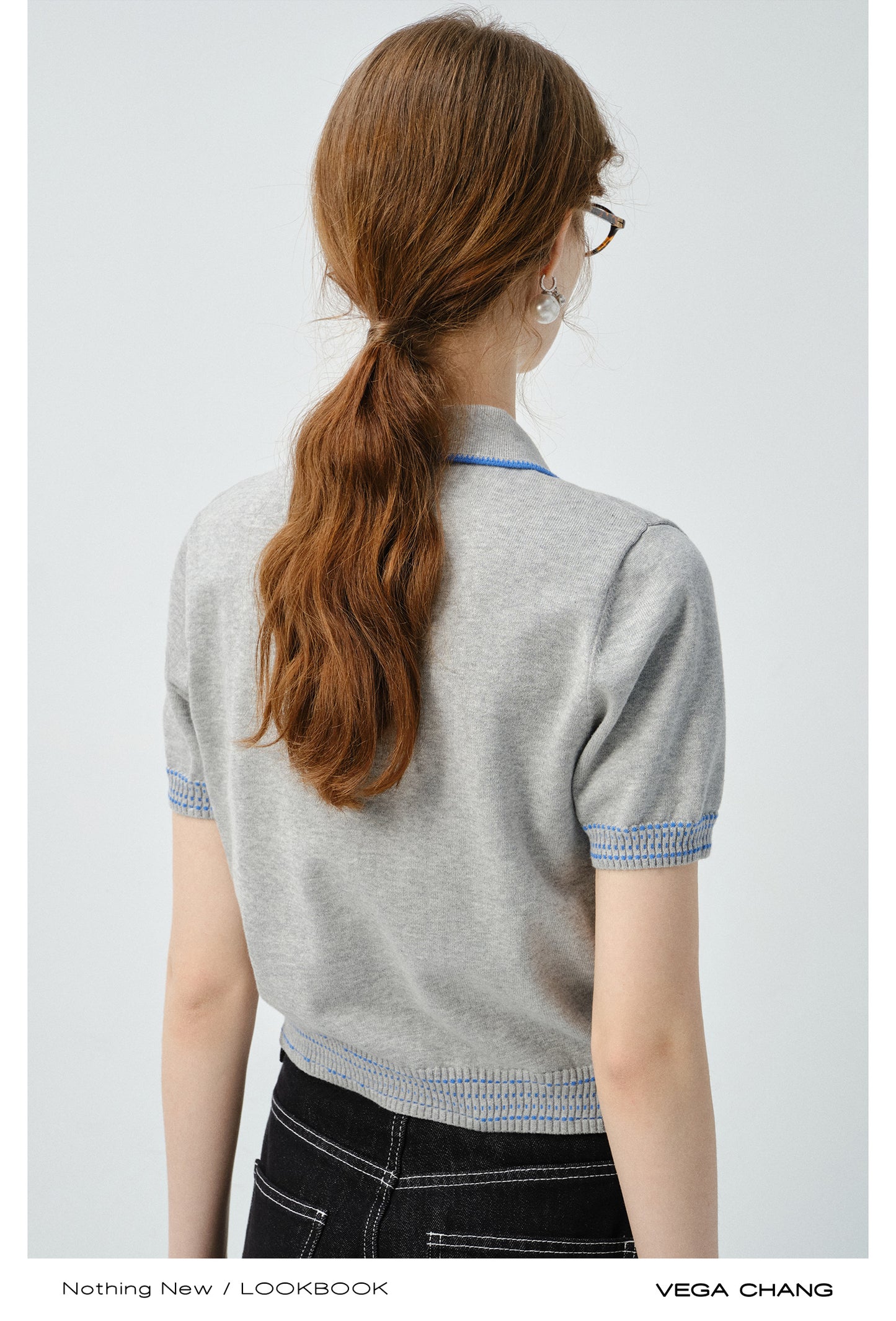 Round Neck Contrast Stitch Sweater