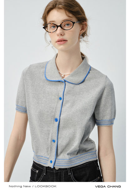 Round Neck Contrast Stitch Sweater