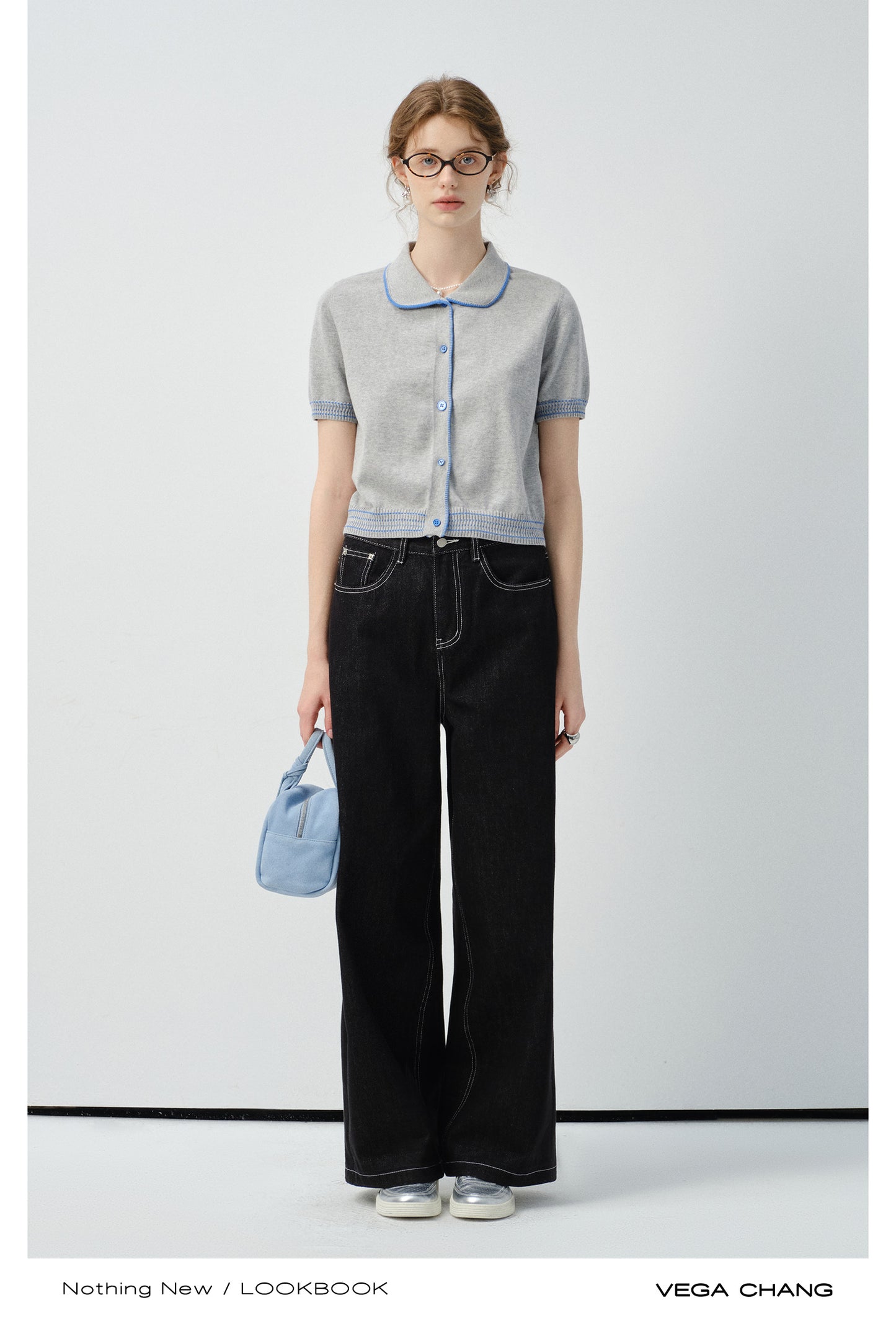 Round Neck Contrast Stitch Sweater