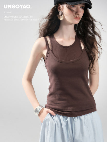 Layered Sleeveless Two-Piece Top