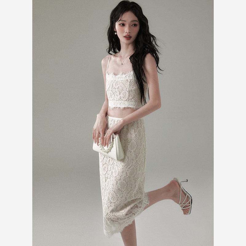 Cropped Floral Lace Cami Top