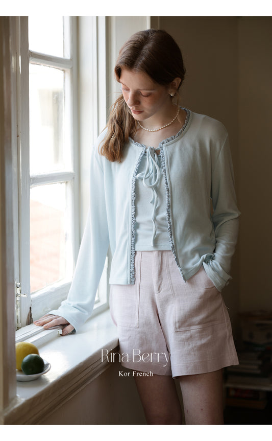 Tie-Front Cardigan & Matching Camisole Set