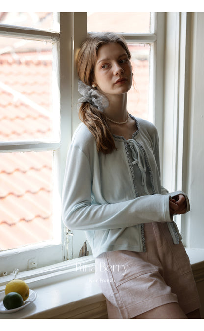 Tie-Front Cardigan & Matching Camisole Set