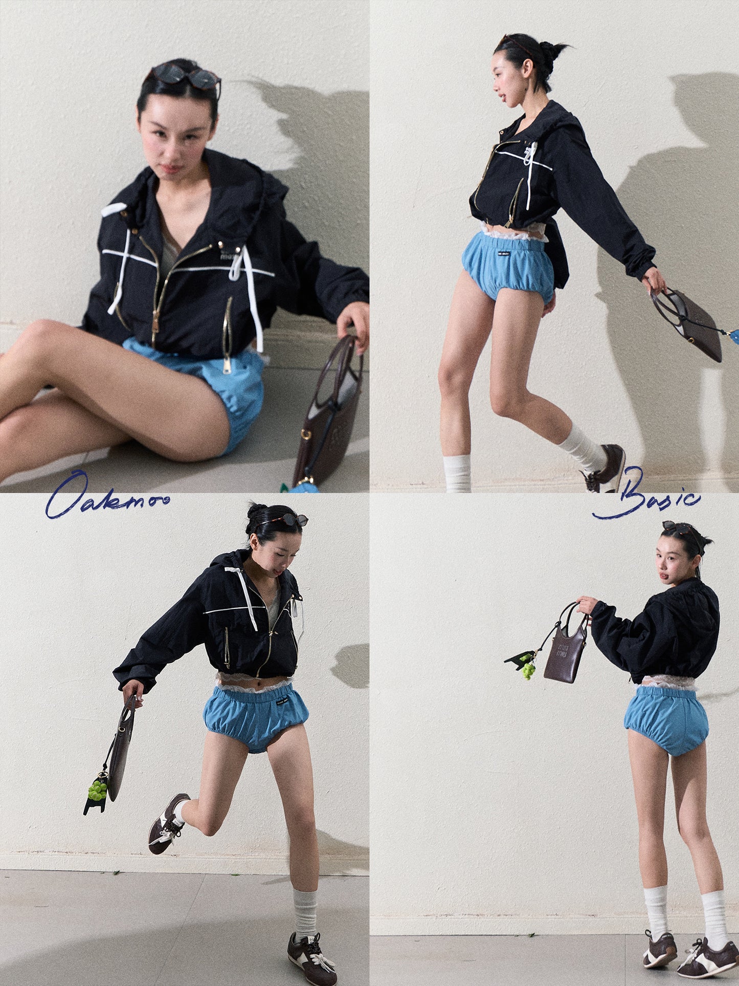 Puff Shorts With Lace Detail
