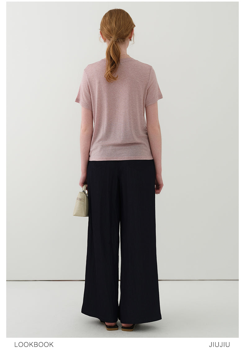 Breathable High Waist Wide-Leg Drawstring Pants