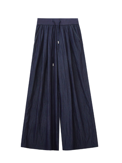Breathable High Waist Wide-Leg Drawstring Pants