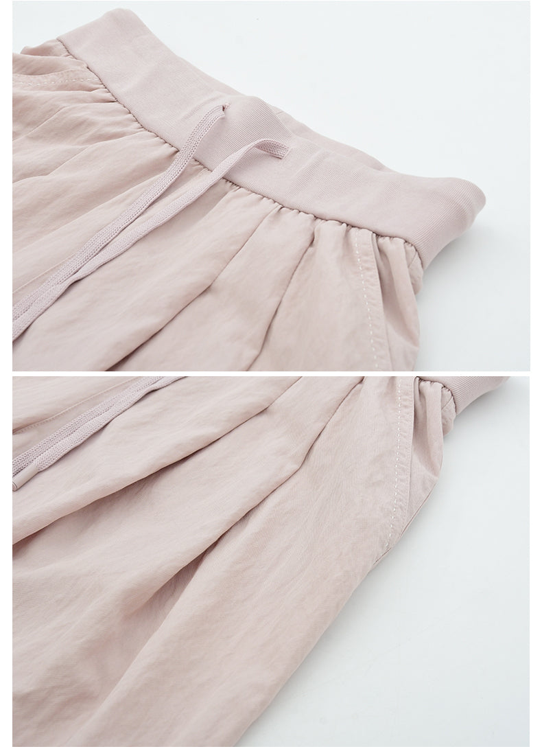 Breathable High Waist Wide-Leg Drawstring Pants