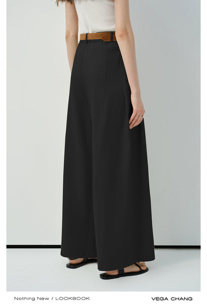 High-Waist Wide-Leg Pants In Natural Fabric