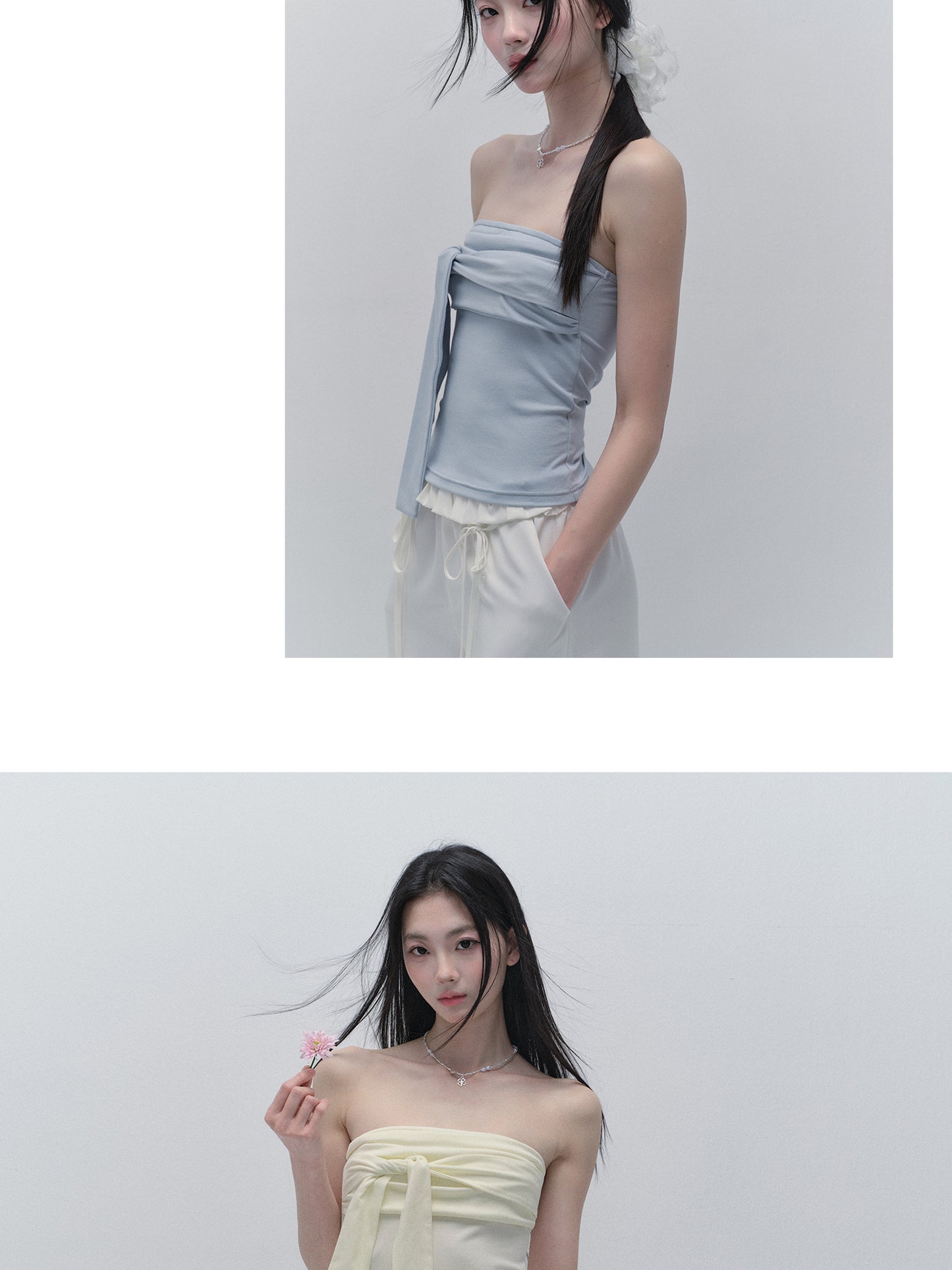 Soft Elastic Tied Tube Top