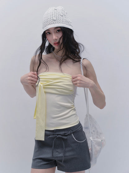 Soft Elastic Tied Tube Top