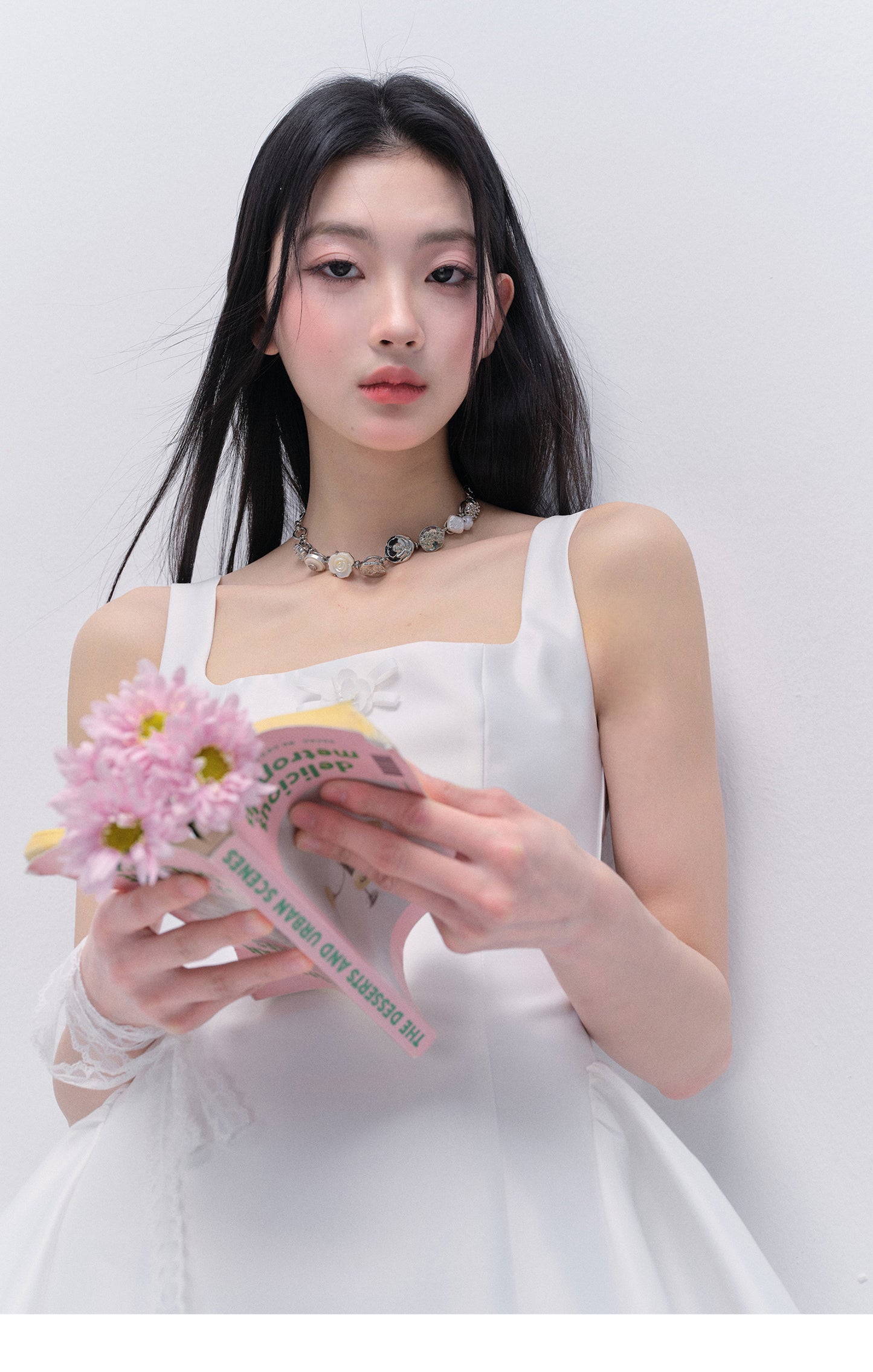 Wedding-Inspired Sleeveless Glossy Satin Dress
