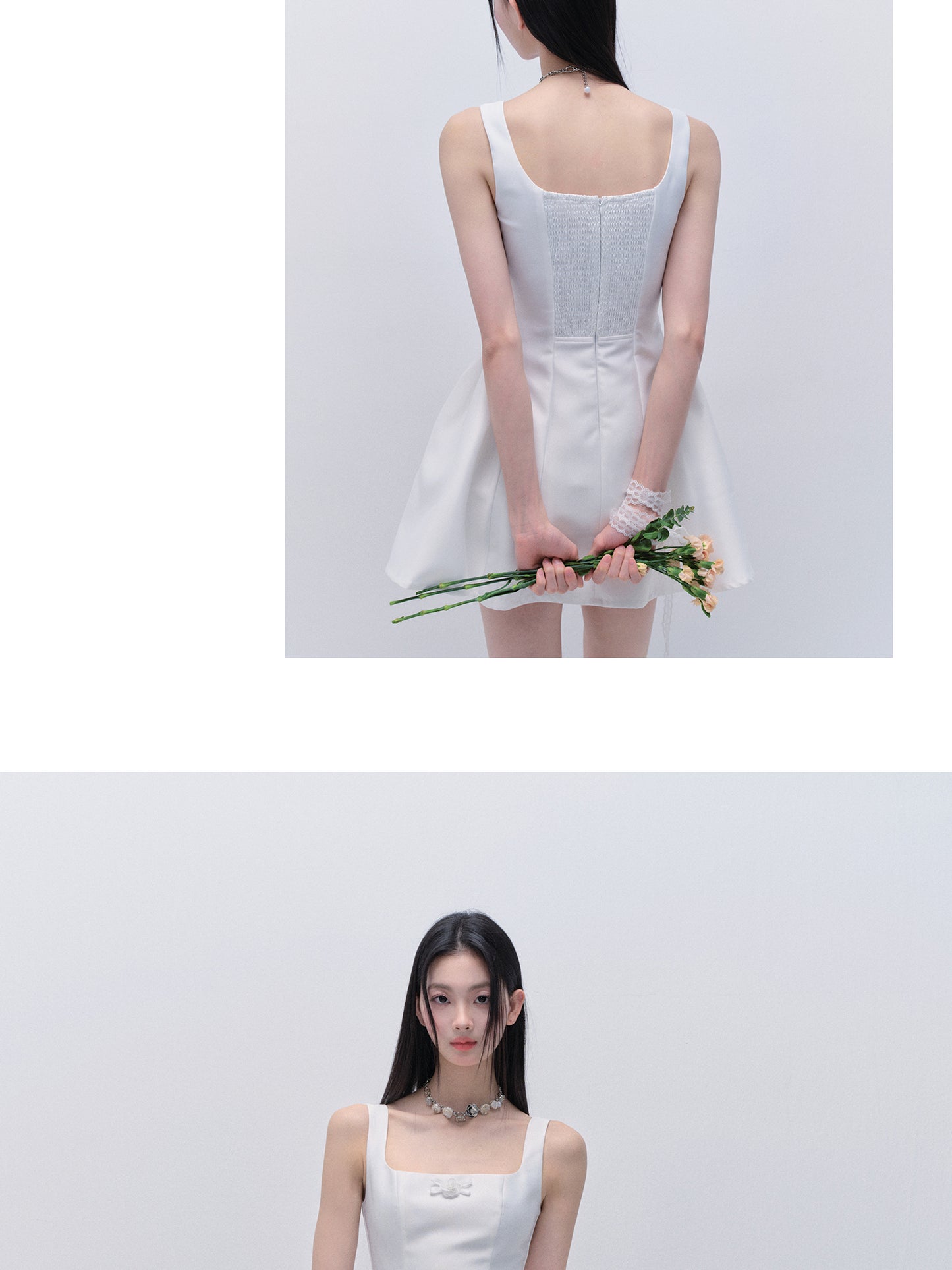Wedding-Inspired Sleeveless Glossy Satin Dress