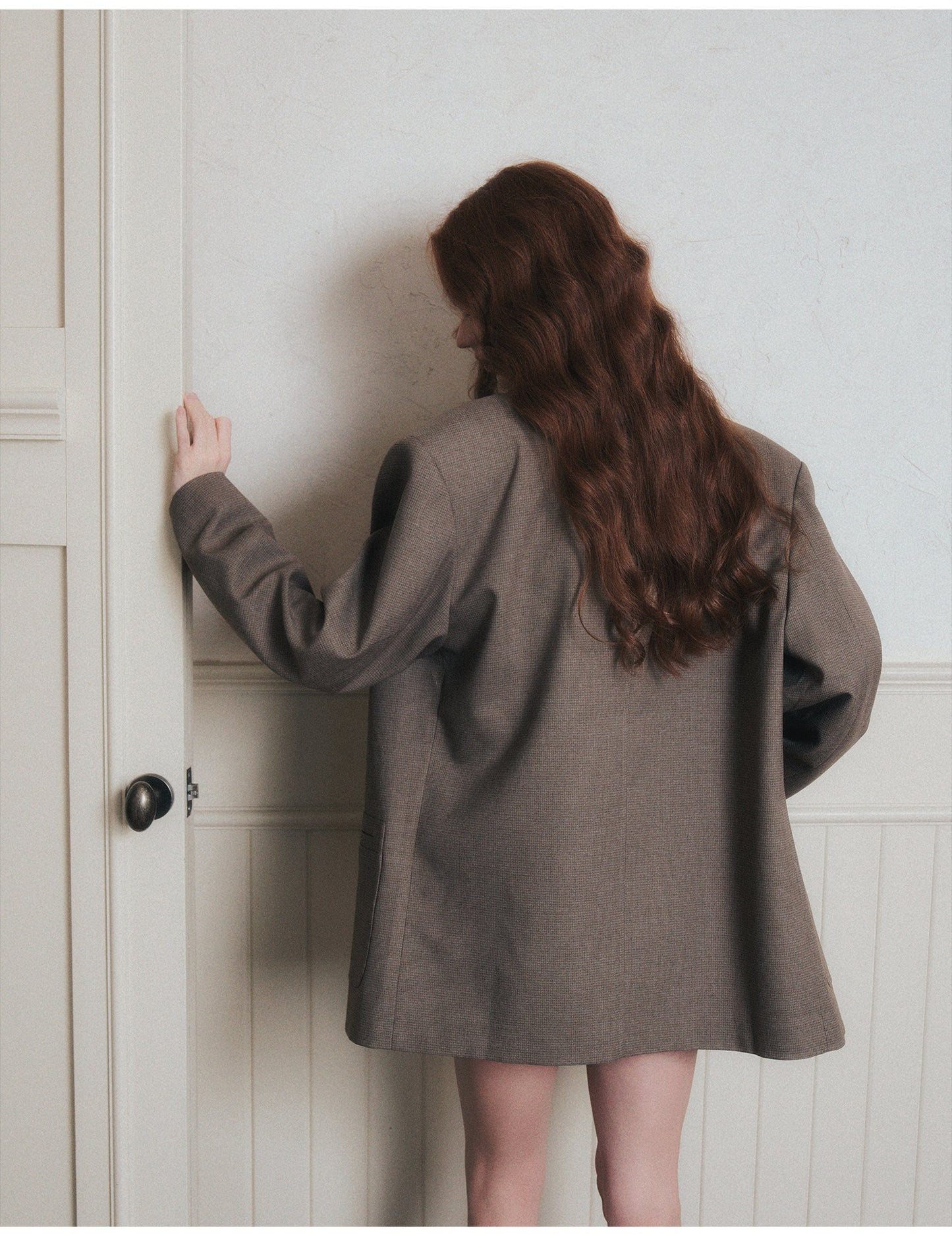 Double-Breasted Peak Lapel Blazer Jacket