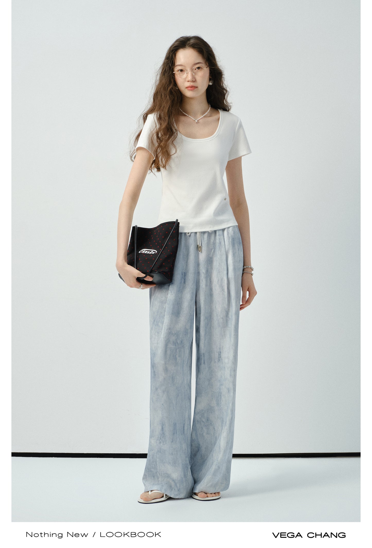 Marble Drawstring-Waist Pants