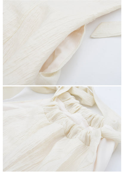 Gathered Halter Neck Textured Dress