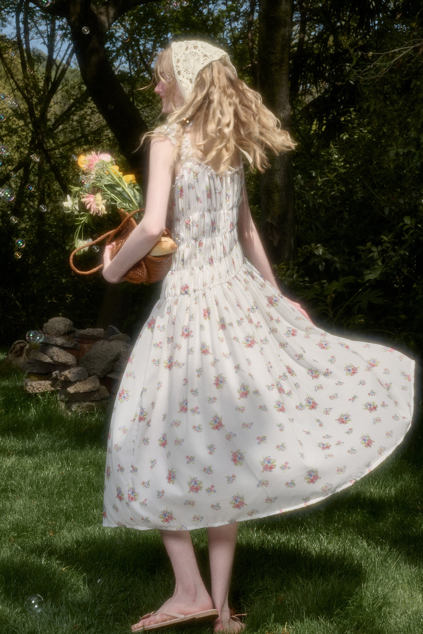 Asymmetric Sleeveless Floral Ruched Dress
