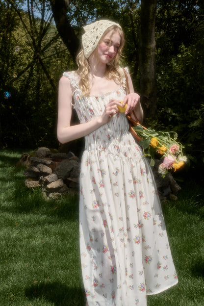 Asymmetric Sleeveless Floral Ruched Dress