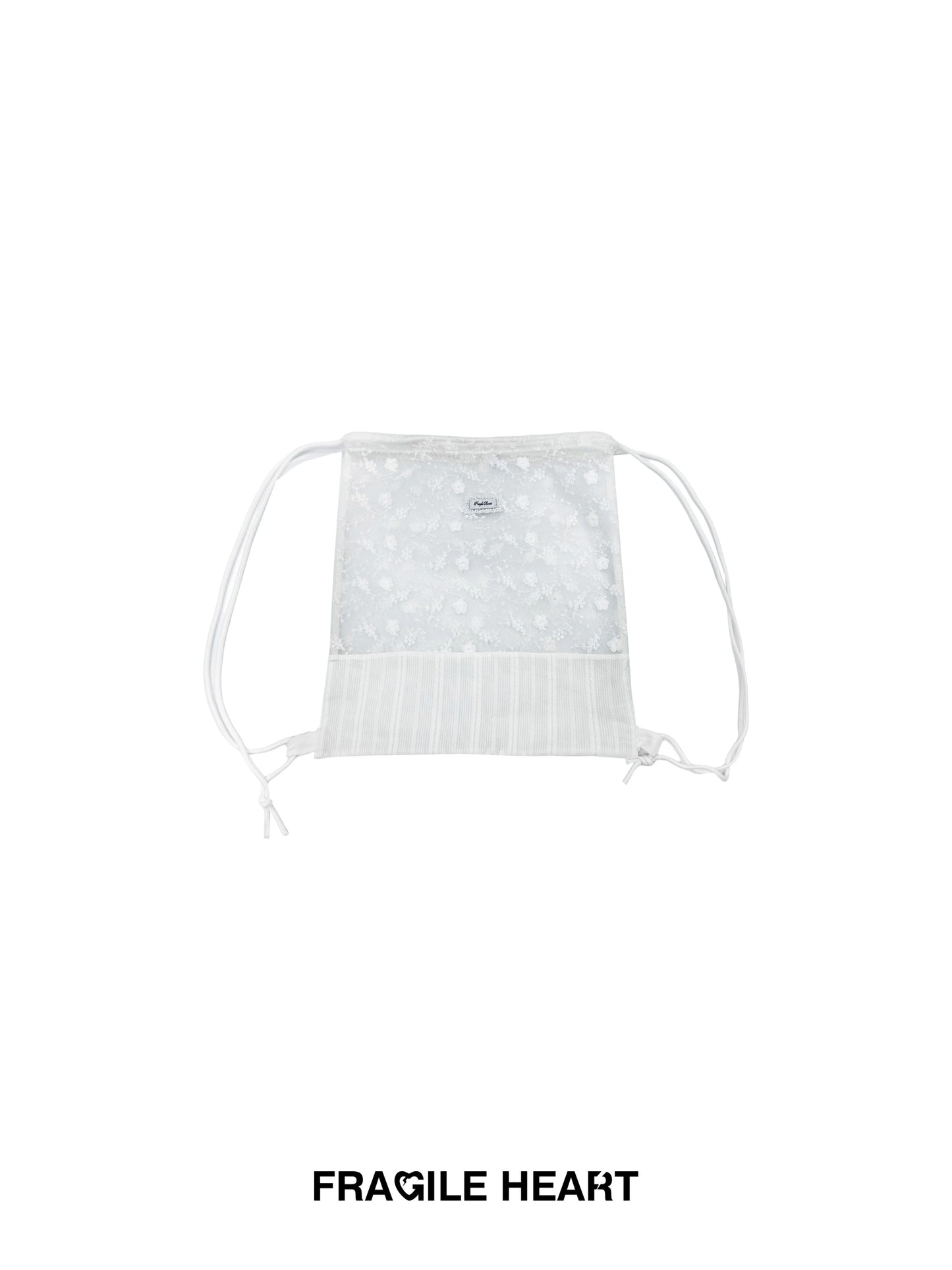 Floral Sheer Lace Drawstring Backpack
