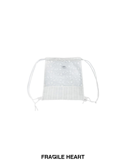 Floral Sheer Lace Drawstring Backpack