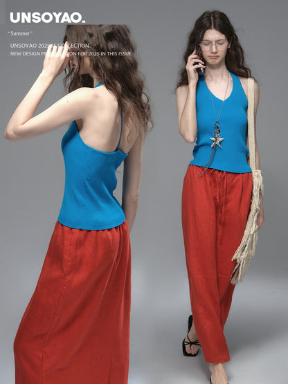 Stretchy Ribbed Halter Top