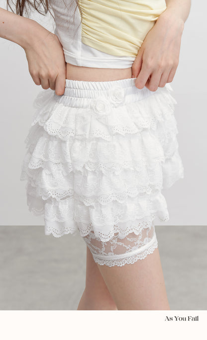 See-Through Lace Short Leggings