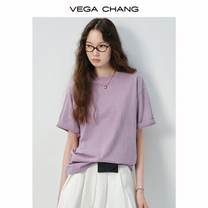 Round Neck Relaxed Cotton T-Shirt