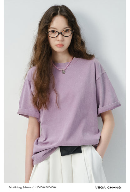 Round Neck Relaxed Cotton T-Shirt