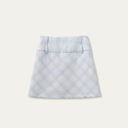 Diamond Plaid A-Line Skirt In 2 Lengths