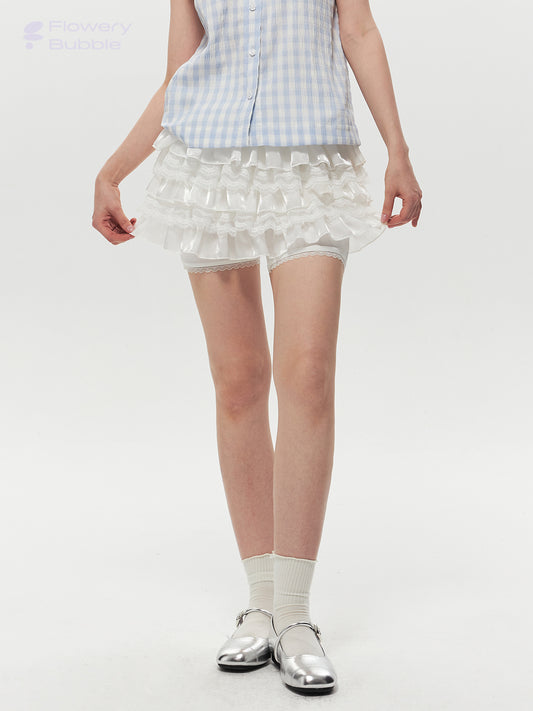 Ruffled Sheer Skirt With Inner Shorts