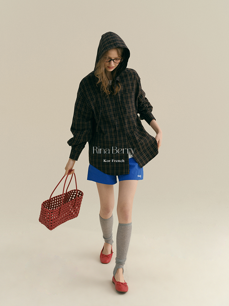 Hooded Plaid Cotton Overshirt
