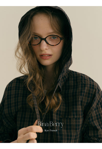 Hooded Plaid Cotton Overshirt
