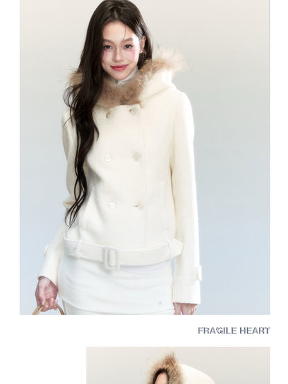 Double-Breasted Hooded Jacket