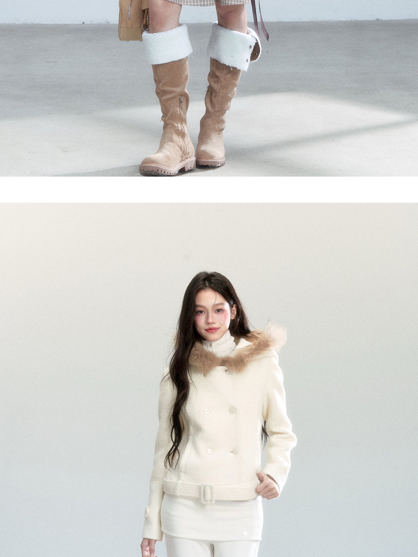 Double-Breasted Hooded Jacket