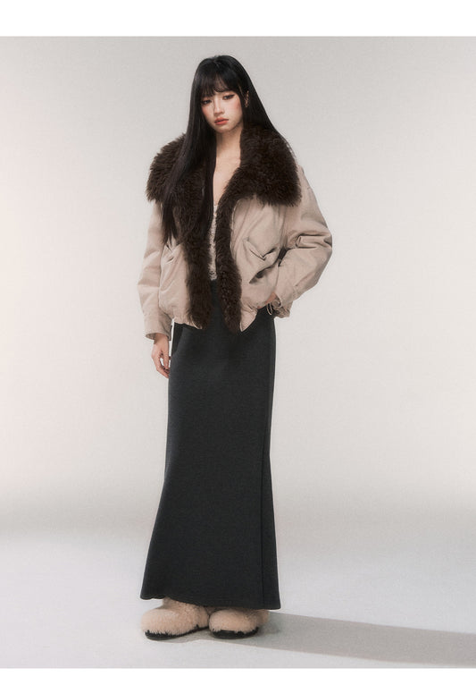 90% White Goose Down Jacket With Adjustable Hem