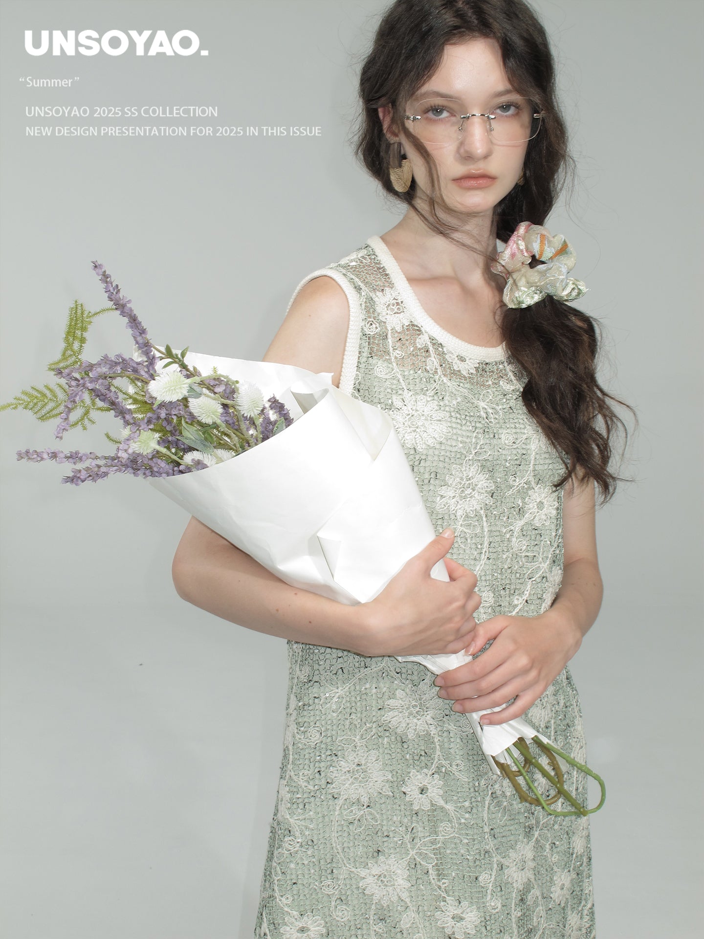 Fringed Sequin Floral Mesh Dress