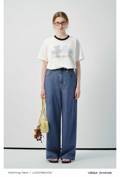 Cotton Blend T-Shirt With Printed Motif