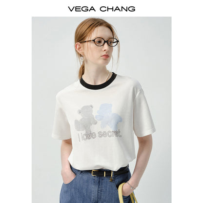 Cotton Blend T-Shirt With Printed Motif