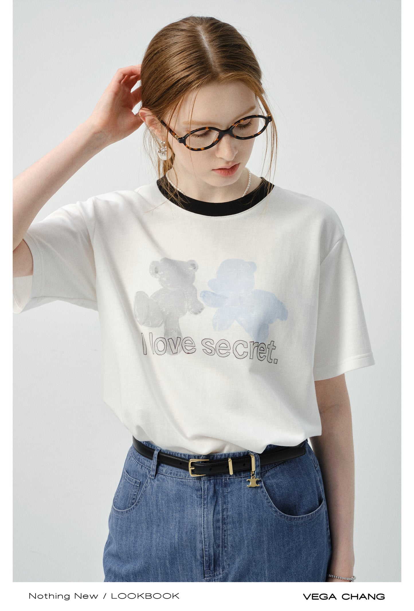 Cotton Blend T-Shirt With Printed Motif