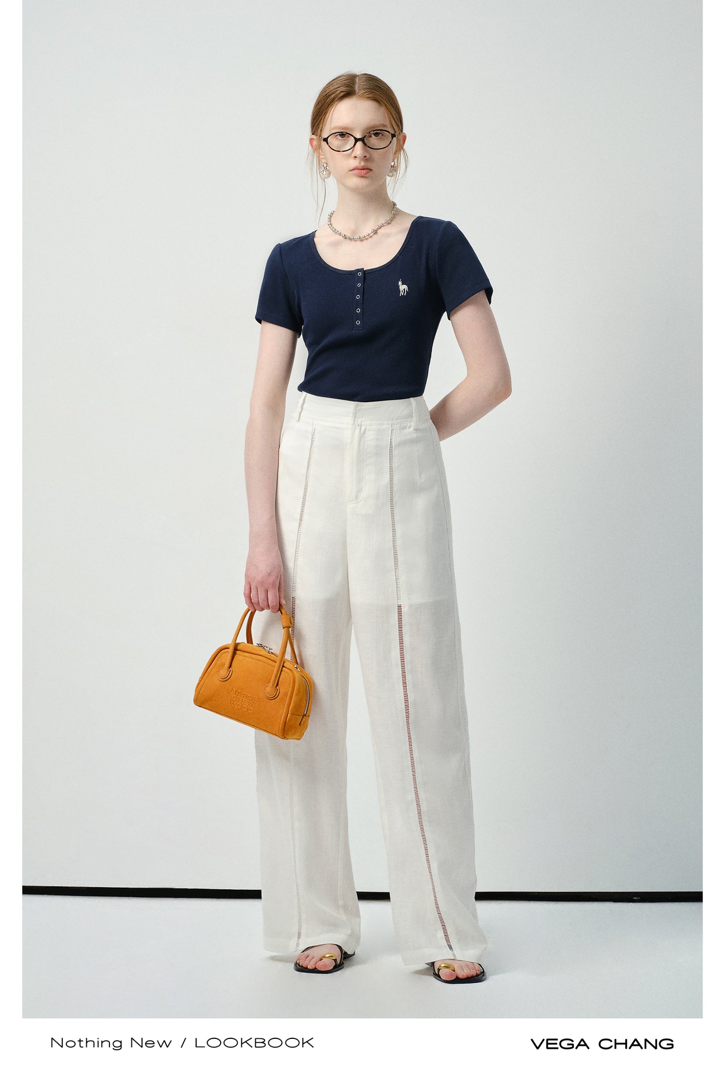 Embroidered Henley Neck T-Shirt