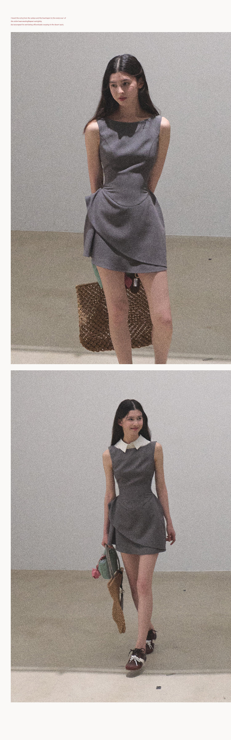 Sleeveless Structured Dress With Removable Collar