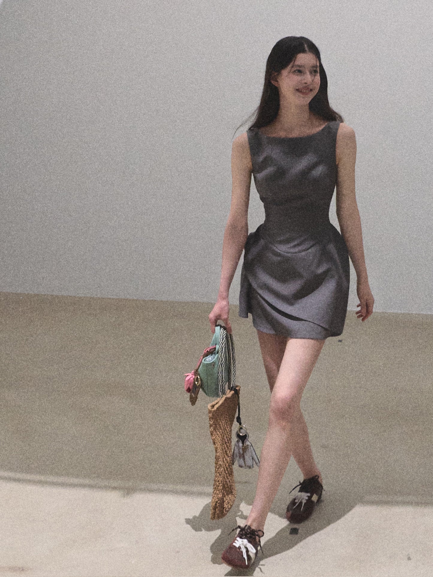 Sleeveless Structured Dress With Removable Collar