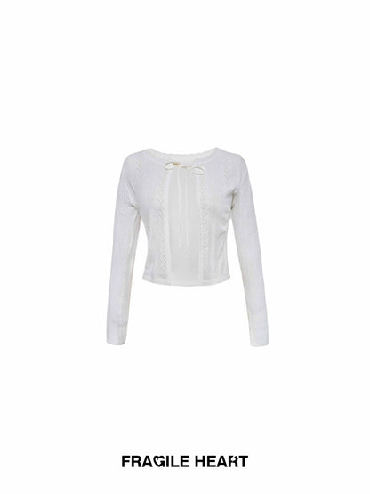 Pointelle Knit Cropped Camisole And Cardigan