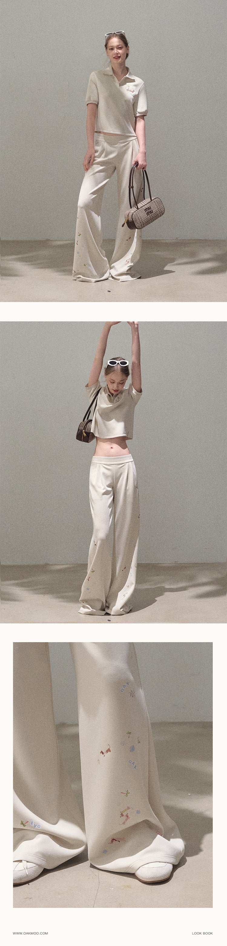 Relaxed Wide-Leg Dog Motif Pants