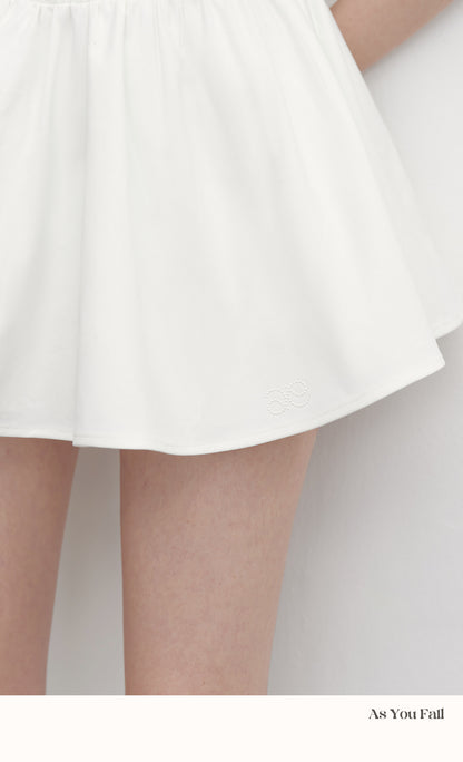 Minimal Flared Panel Dress With Bubble Sleeves