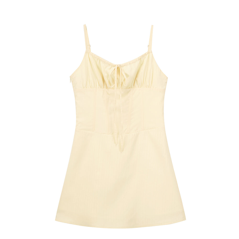 Corset-Inspired Cami Dress With Ribbon Tie